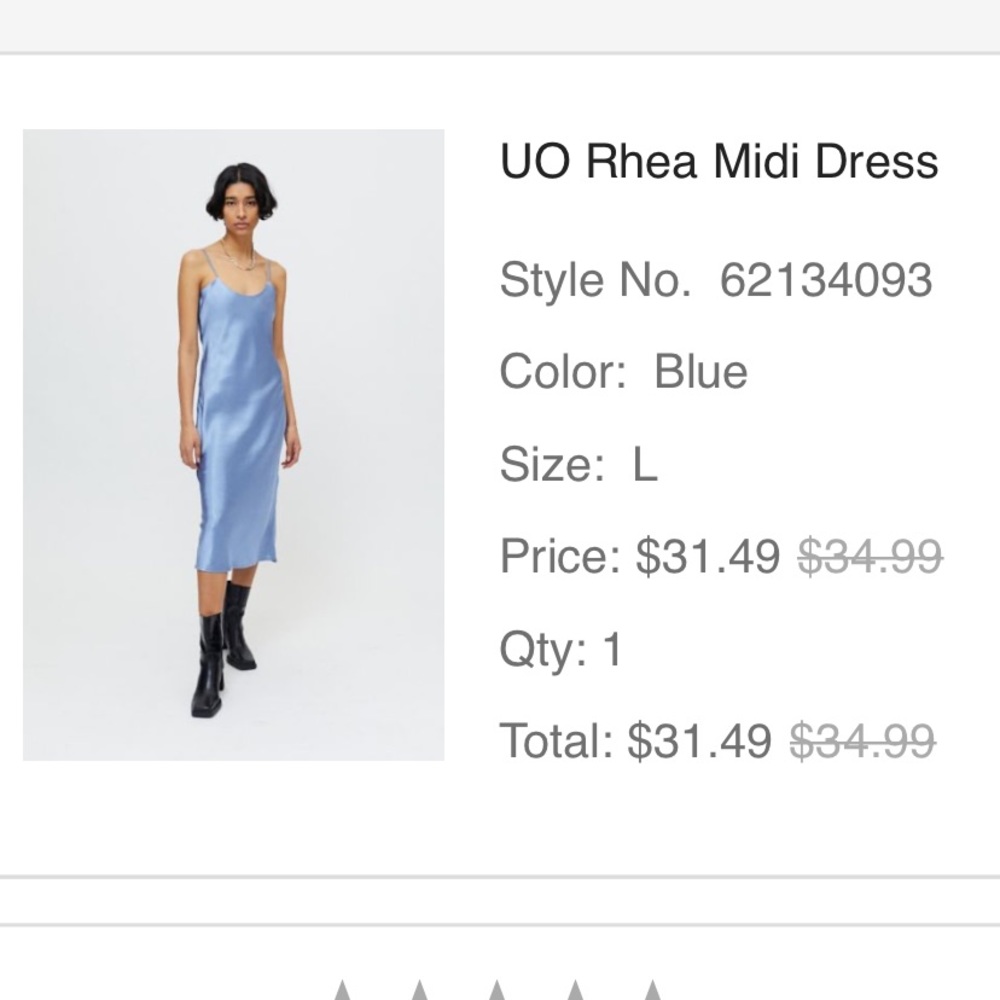 Urban Outfitters Midi Blue Silk Dress
